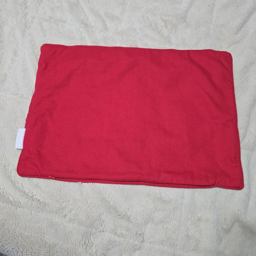 Holiday Red and White Christmas Tree Pillow Cover Only